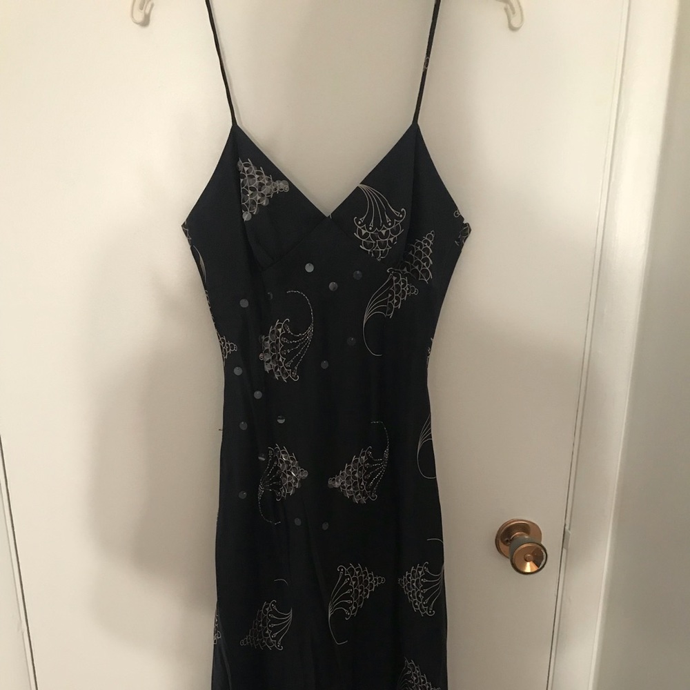 Black and sequin spaghetti strap dress